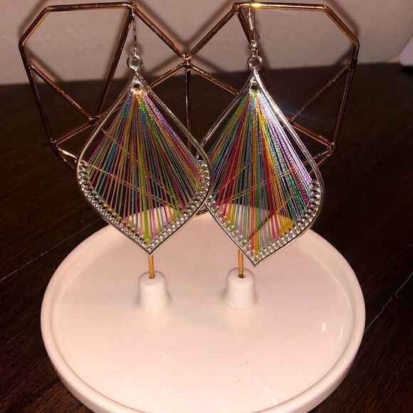 NWOT Colorful thread earrings never worn - Picture 1 of 1